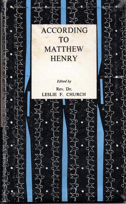 Image for According to Matthew Henry: Paragraphs on Old Testament Texts from His Commentary