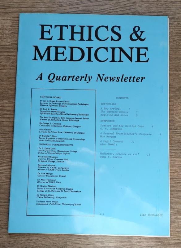 Image for Ethics & Medicine: A Christian Perspective: Issue 1:1